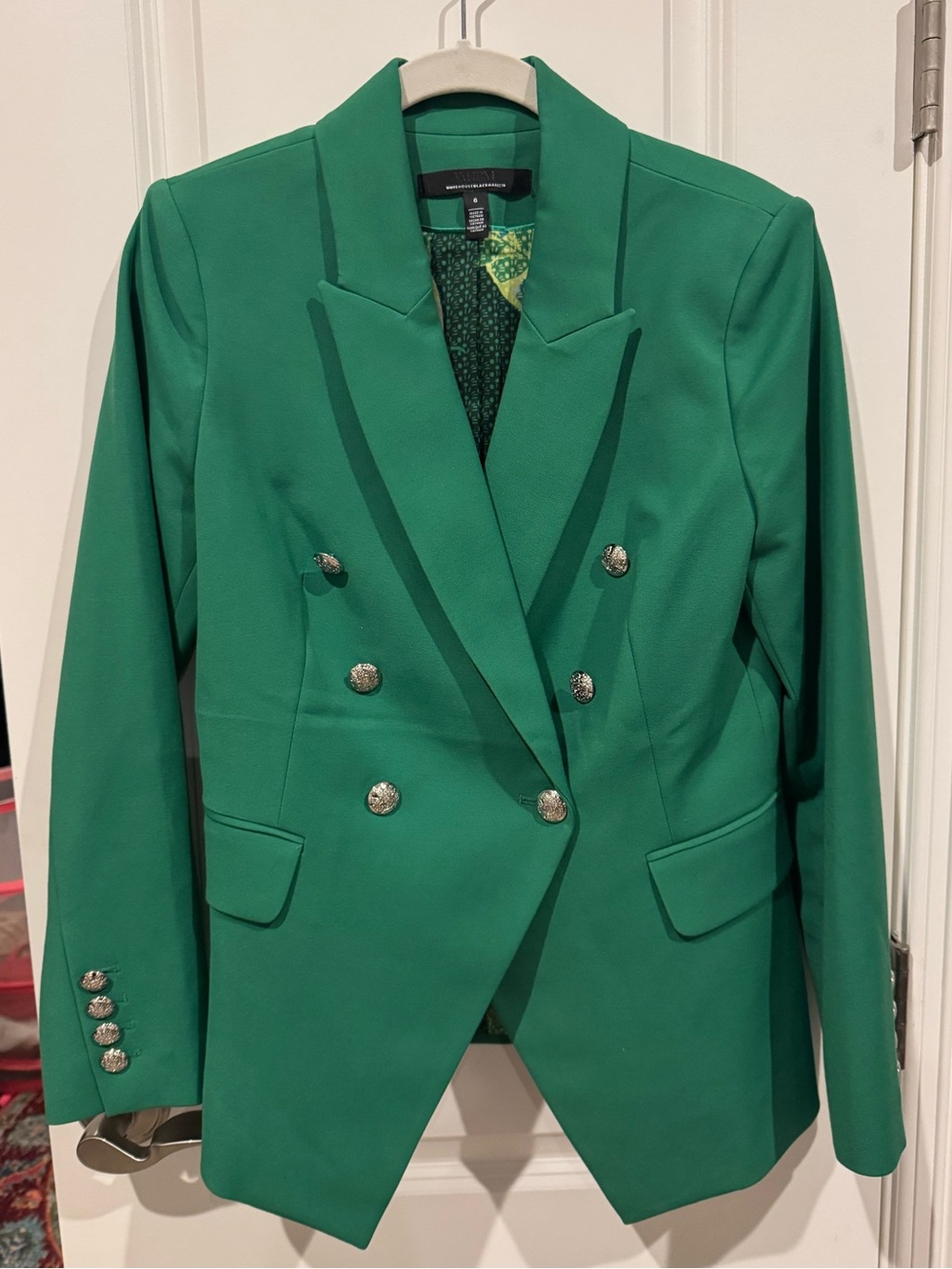 White House Black Market Emerald Green Double-Breasted Blazer